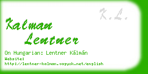 kalman lentner business card